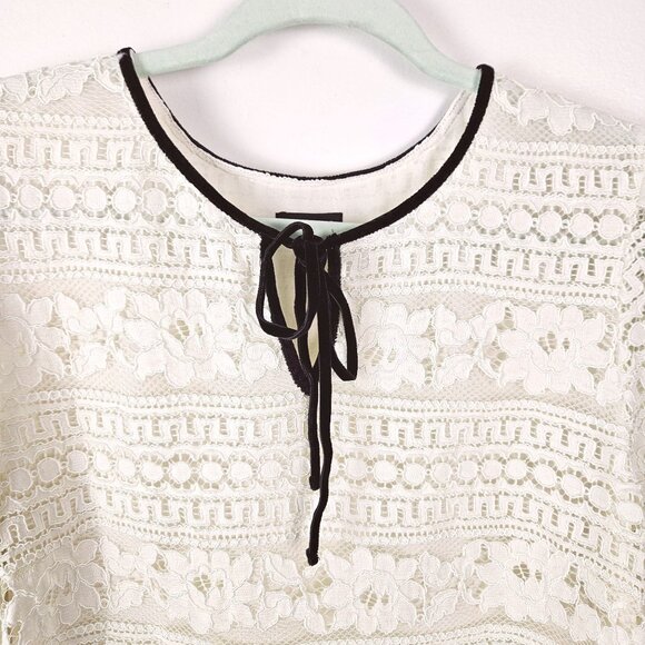 Talbots Womens Size Large Cream Lace Boho Blouse Lined Elegant Classy, Chic - Picture 4 of 12